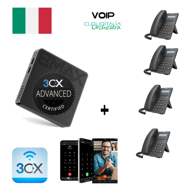 Centralino Voip 3CX + 4 Telefoni Fanvil