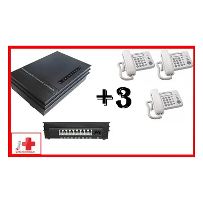 Kit Centralino 208 Digi e 3 Telefoni